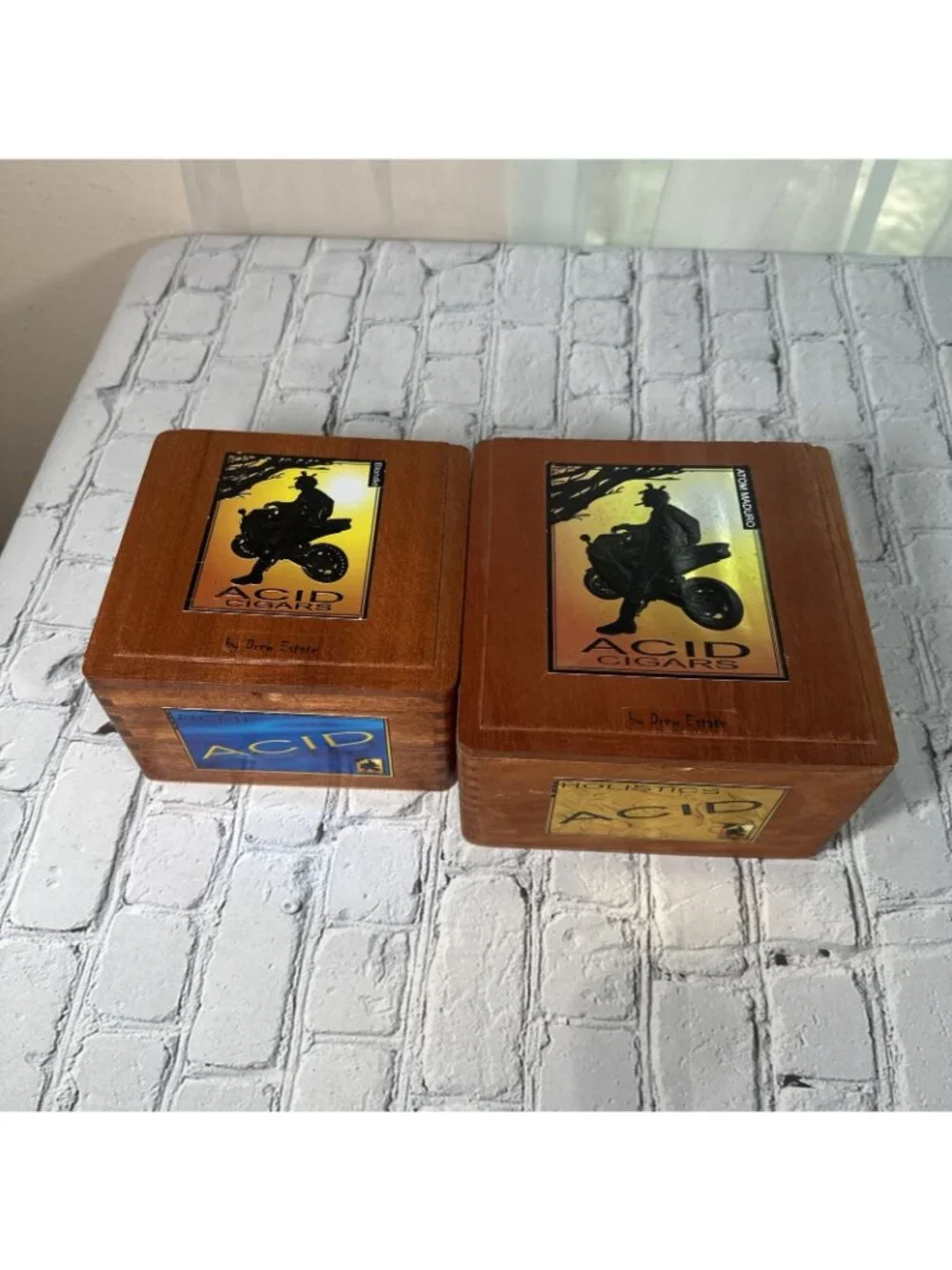 Acid EMPTY Cigar Box Lot Of 2 By Drew Estate Wood Crafts Storage Blondie & Atom